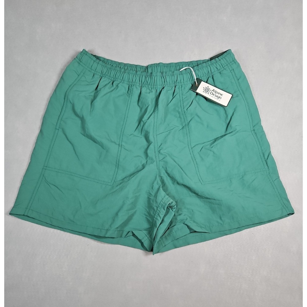 Alpine Design Mens Green  5" Lined Pull On Short Size Medium NWT